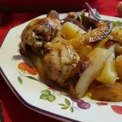Ароматни пилешки бутчета с картофи