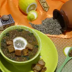 Гъста супа от зелена леща с азиатски вкус
