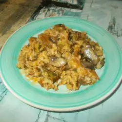 Ориз на фурна с гъби и зеленчуци