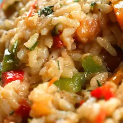 Ориз с грах и задушени зеленчуци