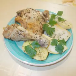 Пилешки бутчета с картофи под фолио