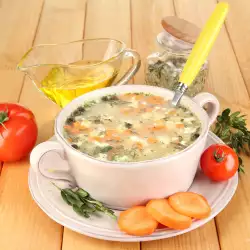 Зеленчукова супа с фасул, фиде и кашкавал