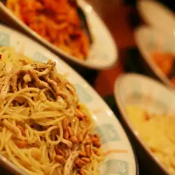 Спагети Карбонара със свински гърди