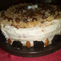 Торта с течен шоколад и готови блатове