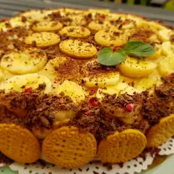 Бананова Бисквитена Торта с Желатин