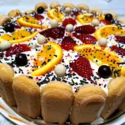 Бишкотена торта с плодове и Бейлис