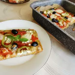 Вегетарианска пица с блат от тиквички