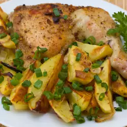 Чеснови пилешки бутчета с картофи