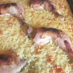 Пилешки бутчета с ориз на фурна