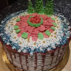 Торта Червено кадифе с профитероли