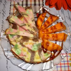 Хелоуински десерт с тиква, карамел и шарен кекс