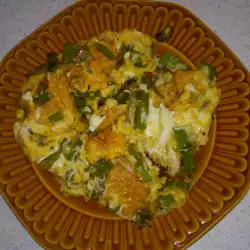 Яйца със зелен лук и картофи