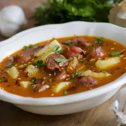 Картофена супа с месо и масло