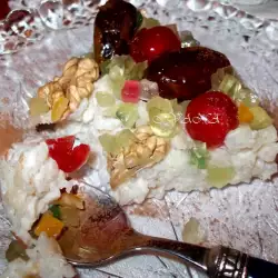 Оризов десерт със захаросани плодове