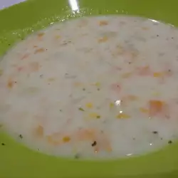 Млечна зеленчукова супа с фиде