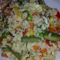 Ориз с грах, царевица и зелен боб