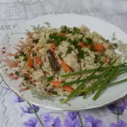 Бланширан ориз с пиле и зеленчуци по китайски