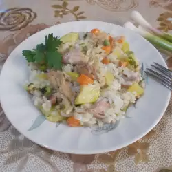 Пилешко на фурна със зеленчуци