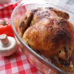 Пиле с гъби и бекон