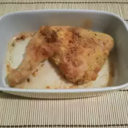 Панирано пилешко бутче на фурна