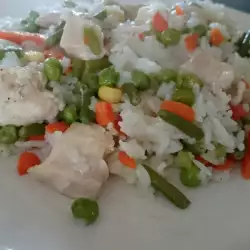 Ориз със зеленчуци в тиган