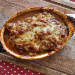 Патладжан с домати, моцарела и сирене на фурна