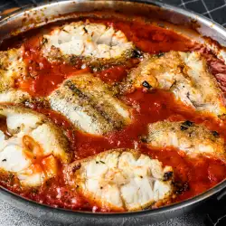 Печен хек с доматен сос - сочен и ароматен