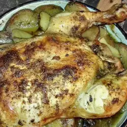 Печено пиле с топено сирене чедър