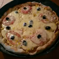 Вегетарианска пица с топено сирене