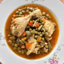 Пиле с грах и зелен фасул