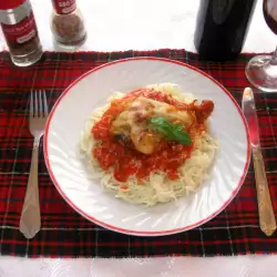 Пиле Маринара със спагети