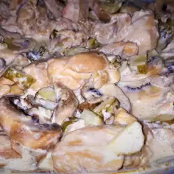 Пилешко филе с печурки на тиган