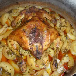 Пиле с пресни картофи на фурна