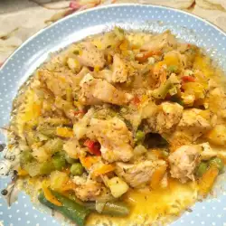 Вкусна пилешка яхния с много зеленчуци