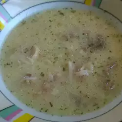 Пилешка супа с воденички и зеленчуци