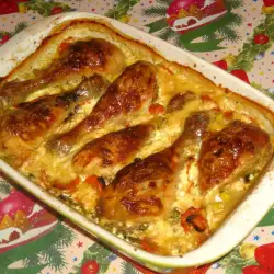 Пилешки кълки със сметана и топено сирене