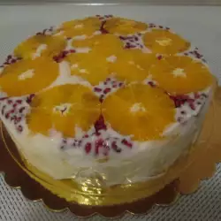 Плодова торта с желирано кисело мляко