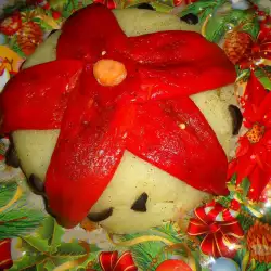 Постна картофена салата Коледна звезда