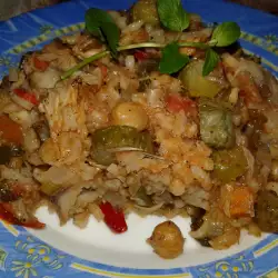 Рибник със скумрия, нахут и ориз