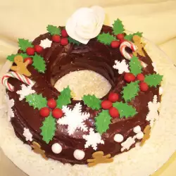 Новогодишна торта с пудра захар