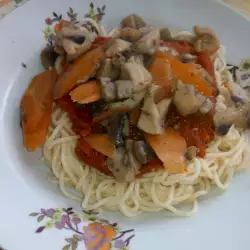 Спагети с гъби и моркови
