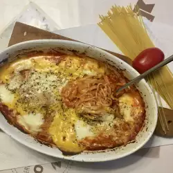 Спагети на фурна със сьомга
