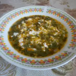 Спаначена супа със сирене и ориз