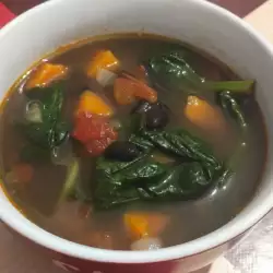Супа с черен боб и сладък картоф