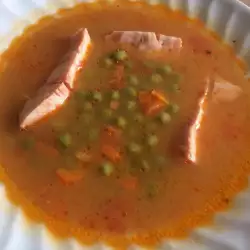 Супа от грах и шунков салам