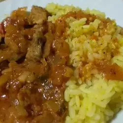 Свинско с къри и ориз