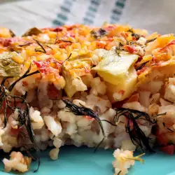 Оризова запеканка с булгур и тиквички