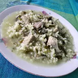 Сготвено със свинско и зелен лук