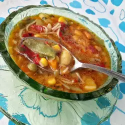 Лесна зеленчукова супа с фиде