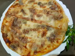Баница на тиган с праз и гъби